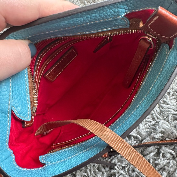 Dooney & Bourke Teal Pebble Leather Crossbody with matching Zip Wallet - Picture 6 of 9